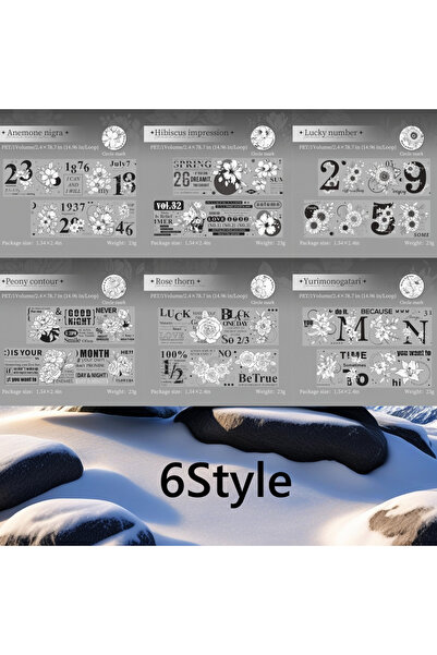 Choice 6 لفات من شريط لاصق للحيوانات الأليفة باللونين الأسود والأبيض بنقوش نب...