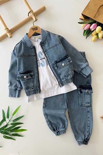 Minigimin Cicileri Set de 3 piese pentru băieți My Little Ones: Jachetă din d...