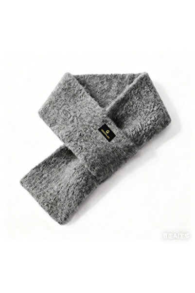 Choice Gray Knitted Scarf Vintage Mohair Plush Scarf Winter ColdProof Warm Sm...