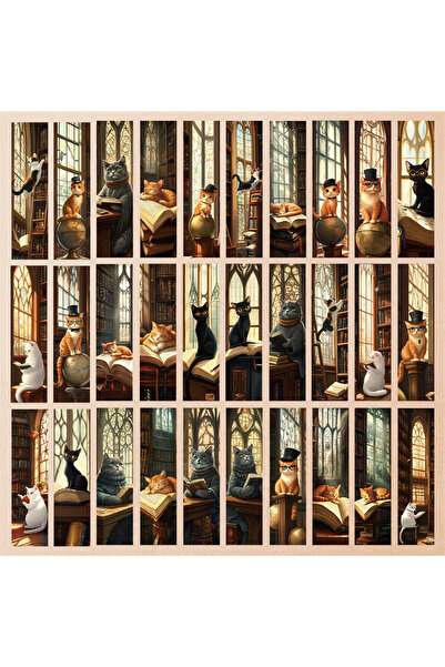 Choice Mixed Color 32pcs Vintage Library Bookmarks, Cute Cat Theme, Ideal for...