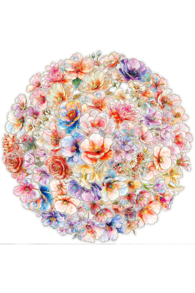 Choice 30 قطعة، 30 ورقة من ملصقات الزهور الشفافة بتقنية الليزر، ملصقات نابضة ...