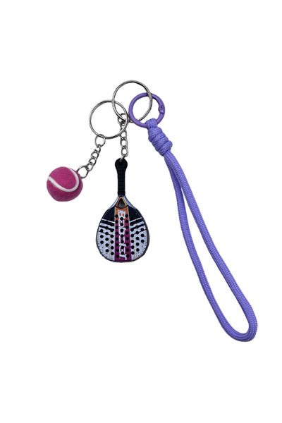 Choice BBL 16k pink Tennis Theme Keychain,Mini Racket and Tennis Pendant,Rope...