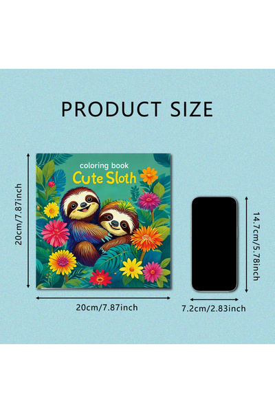 Choice كتاب تلوين للكبار X1-1102 - 24 صفحة - كتاب تلوين لطيف عن حيوان الكسلان...