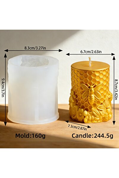 Choice قالب سيليكون ثلاثي الأبعاد على شكل خلية نحل، قالب شمعة على شكل خلية نح...