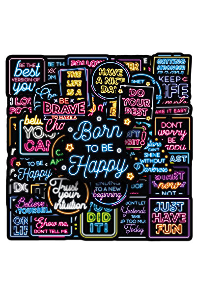 Choice ٥٠ قطعة من ملصقات نيون إنجليزية ملهمة، اقتباسات تحفيزية رائعة لجراب ال...