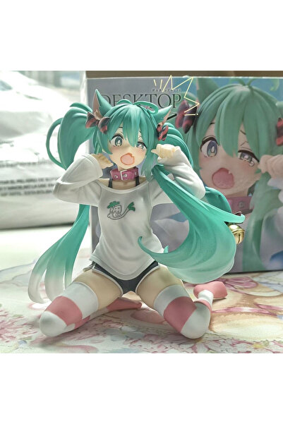 Miniso no box Cat Ear New 12cm Anime Hatsune Miku Figure Cat Ear Long Sleeve ...