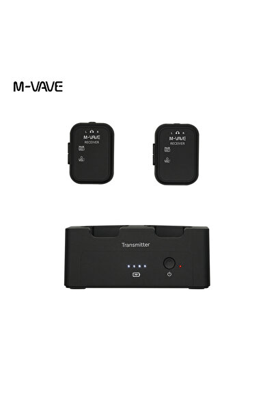 Choice نظام مراقبة سماعات الرأس اللاسلكية M-VAVE WP-12 باللون الأسود، مزود بت...