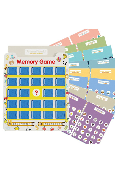 Choice لعبة الذاكرة الزرقاء التعليمية، 8 أوراق، 16 موضوعًا، بطاقات مطابقة عال...