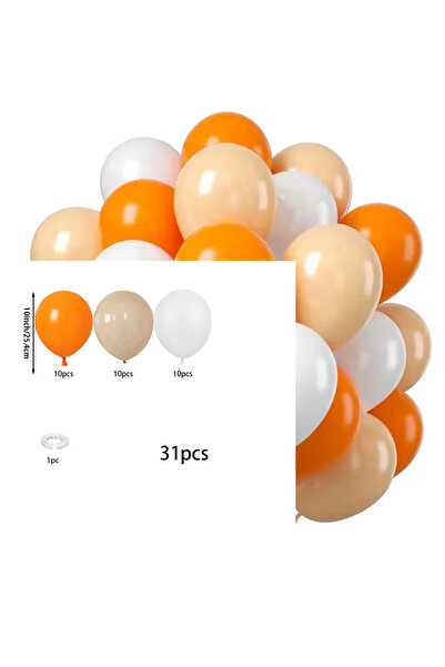 Choice مجموعة بالونات لاتكس بيضاء وبرتقالية متعددة الألوان مقاس 10 بوصات، 31 ...