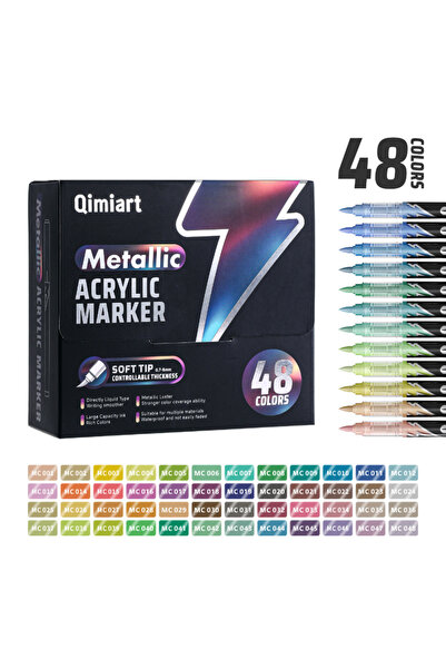 Choice 48 Colors Languo 48 Colors Metallic Acrylic Marker Pen Set, Brush Tip,...
