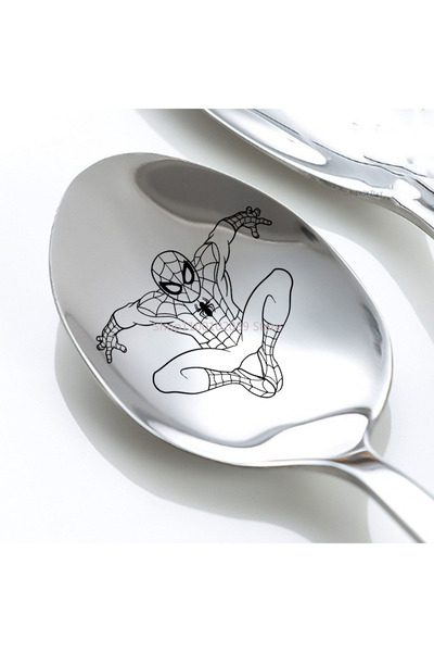 Choice1 ملعقة ديزني سبايدرمان آيرون مان من الفولاذ المقاوم للصدأ، 19 سم، بتصم...