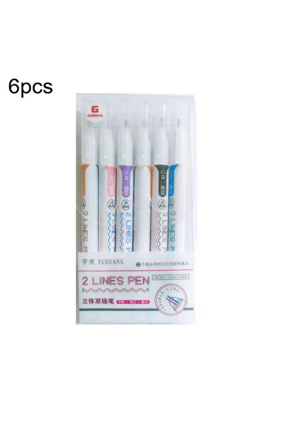 Choice ٦ أقلام تلوين ملونة بتأثير ستيريو مزدوج اللون، رأس واحد بلونين، ألوان ...