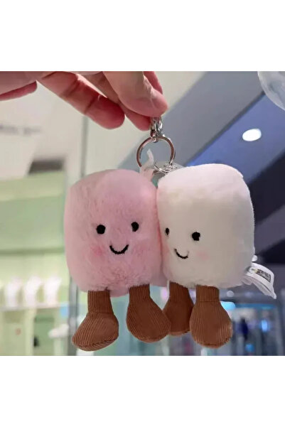 Choice Two marshmallows *-* Fun Two Marshmallow Keychain Cotton Candy Tone Cu...