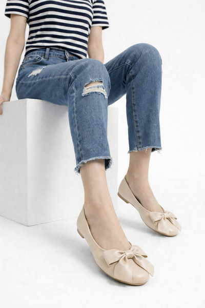 STOCON Дамски обувки с панделка, заоблени върхове, ежедневни, елегантни, удоб...