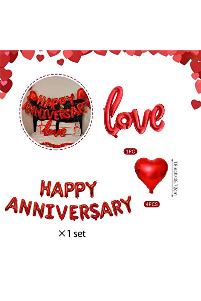 Choice Other Balloon Set Anniversary Balloon Set, Red LOVE Balloon, Red Heart...