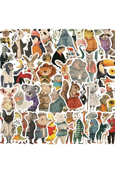 Choice 50 قطعة من ملصقات الحيوانات الفنية ذات الطابع القديم والرعب والرسوم ال...