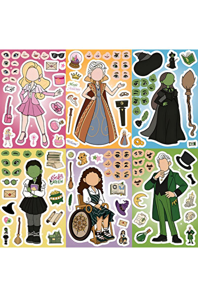 Choice 8PCS 8/16sheets Movie Wicked DIY Puzzle Stickers Cute Make a Face Jigs...