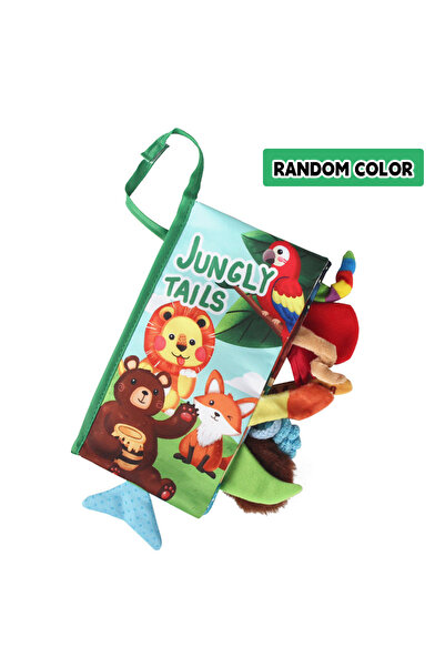 Choice كتاب ديناصور أحمر صغير قابل للطي، كتاب حسي للمس، عربة أطفال تفاعلية نا...