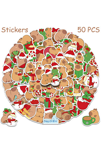 Choice 50pcs 50pcs Cartoon Christmas Capybara Stickers For Phone Scrapbook Bo...