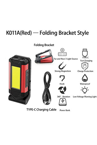 Choice مصباح عمل أحمر فائق السطوع، قطعة واحدة، مصباح ورشة عمل LED بتقنية COB،...