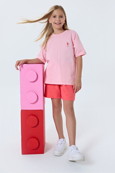 U.S. Polo Assn. 4-15 Years Old Licensed Us Polo Assn Girls' Suit-Pink