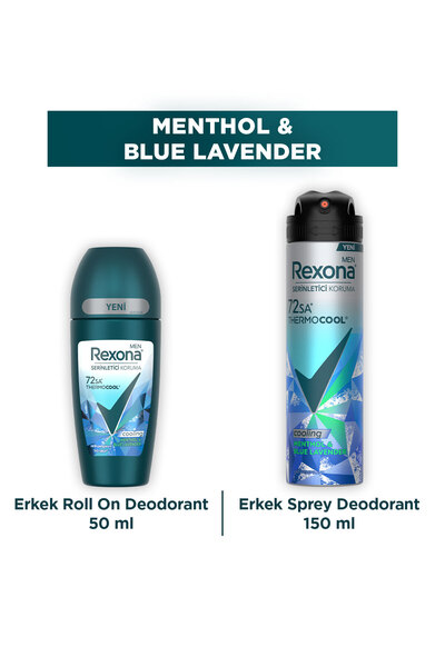 Rexona Men Thermocool Erkek Sprey Deodorant Menthol & Blue Lavender 150 ml + ...