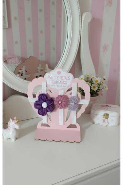 Retro Women Girl Child Baby Pink Purple Lilac Knitted Gift Birthday Bandana Set