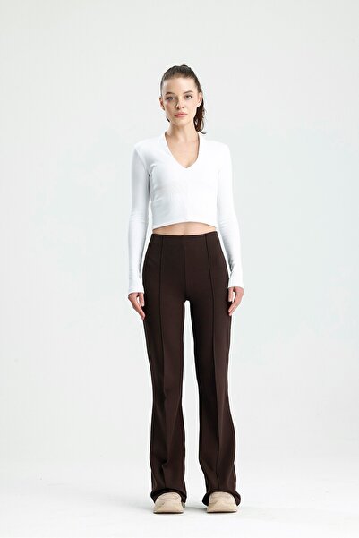ROSE ARYA Coffee-Colored Preppy Trousers