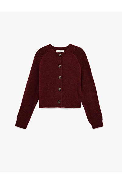 Koton Long Sleeve Crew Neck Buttoned Knitwear Cardigan