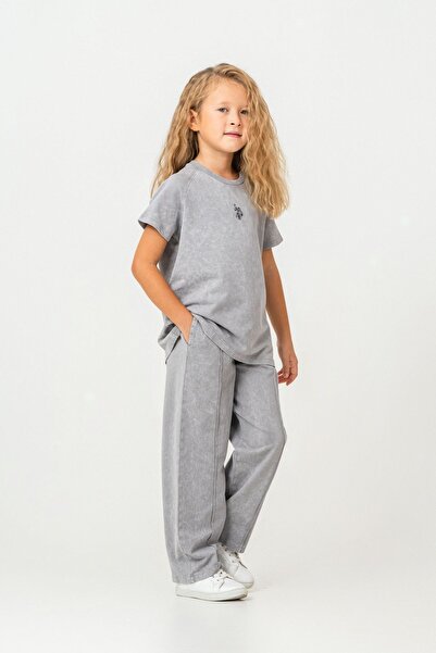 U.S. Polo Assn. 4-15 Years Licensed Us Polo Assn Girls' Set - Space Gray