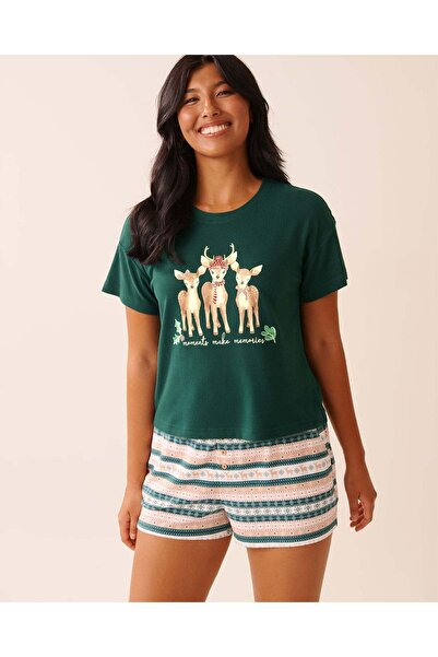 La Vie en Rose Deer Print Recycled Fibers T-shirt