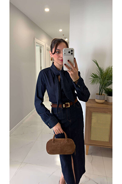 BİRCANÇİL Zr Dwens Dark Blue Neck Tie Shirt