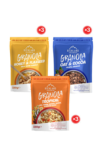 Richland Granola Serisi – 9’lu Set ( 9 Adet x 330 Gr)