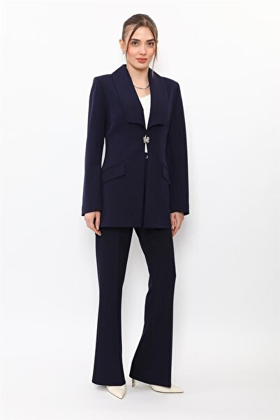 ÖNDER ÖZSOY American Lapel Modern Long Coat & Spanish Flare Pants with Pocket...