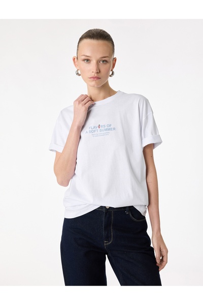 Koton Kadın T-shirt 6SAK50039EK BEYAZ