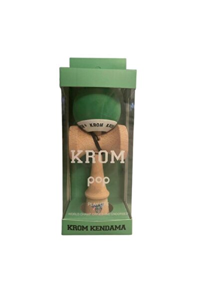 KROM Kendama Pop skill game Matte green, grip, 8 years+, spare string
