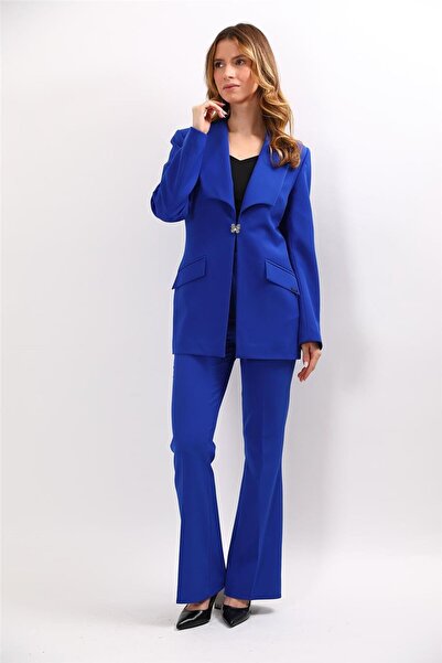 ÖNDER ÖZSOY American Lapel Modern Long Jacket & Spanish Flare Pants Women's S...