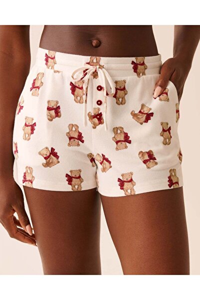 La Vie en Rose Teddy Bear Print Recycled Fibers Pajama Shorts