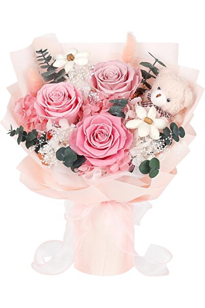 Generic Preserved Flowers Bouquet with Bear
