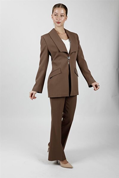 ÖNDER ÖZSOY American Lapel Modern Long Jacket & Spanish Flare Pants with Pock...