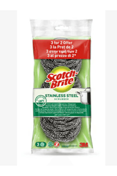 Scotch Brite Burete de curățat din sârmă de oțel inoxidabil Scotch-Brite, 3 b...