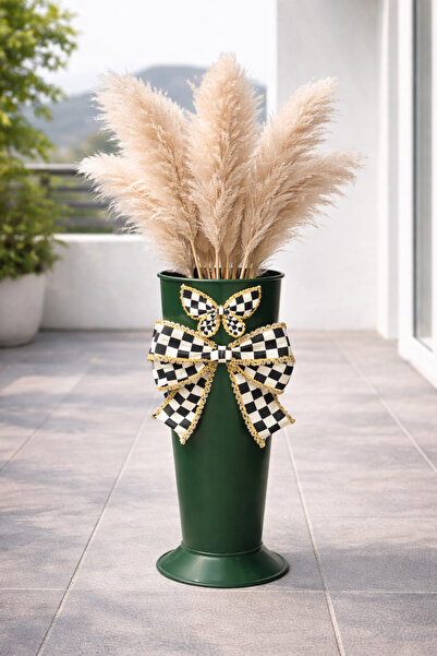 Marrone Yeşil 40 Cm Pampas Vazosu