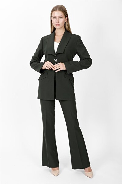 ÖNDER ÖZSOY American Lapel Modern Long Coat & Spanish Flare Pants with Pocket...