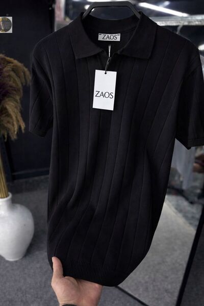 zs zaos fashion تي شيرت رجالي من البولي ياكا بأكمام قصيرة، مصنوع من القطن عال...