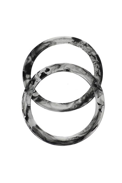 Ritzz Flat Round Acrylic Bag Handle 15 cm - Transparent Black