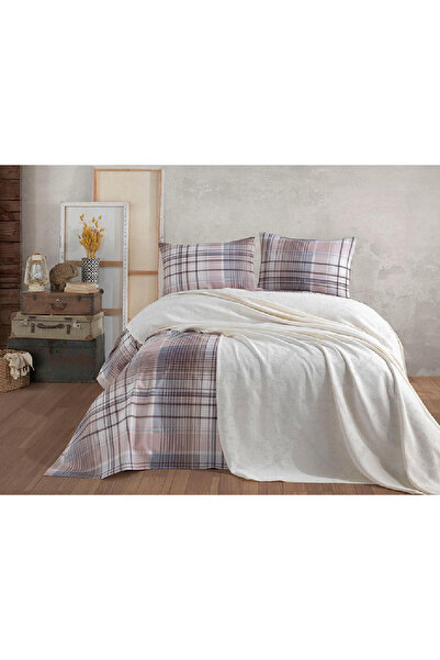 Talis Double Bed Linen and Pique Baccus Cream Duvet Cover, 100% Cotton