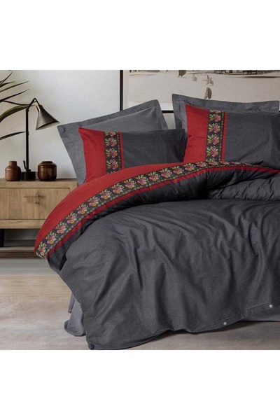 Talis Double Bed Linen Lienzo Anthracite, 100% Cotton