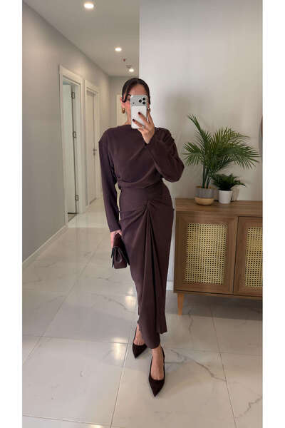 BİRCANÇİL Pucca Plum Twirl Detailed Blouse Skirt Set