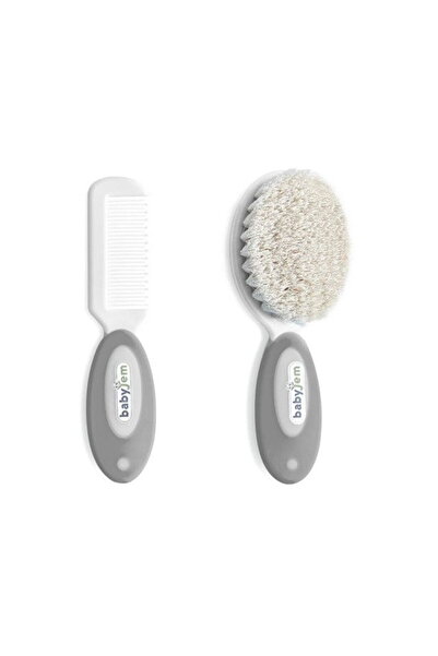 Babyjem set pieptene și perie cu peri, Gri