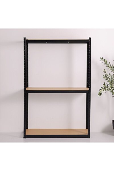 Milano رف فولاذي ثلاثي الطبقات مع لوح MDF، رف تخزين شديد التحمل 120×45×180 سم...